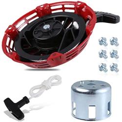 Stylemafia Pull-Start-Recoil-Starter Cover fit for Honda GX120 GX160 GX200 Pull Starter (Steel Rod Paws) Engine 4/5.5/6.5hp Generator Lawnmower Replace # 28400-ZE1-003ZF 28400-ZH8-013YA