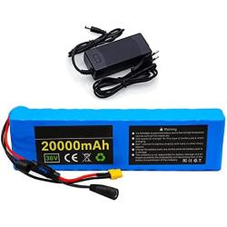 36V 20000mAh E-Bike Lithium Ion Battery, Built-in BMS, with Charger and Fuse, Rechargeable Replacement Battery for 200W-500W Motors