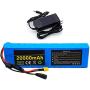 36V 20000mAh E-Bike Lithium Ion Battery, Built-in BMS, with Charger and Fuse, Rechargeable Replacement Battery for 200W-500W Motors