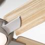 Dorian Eco 60 Inch Ceiling Fan with Light | Dimmable LED Fixture with Premium DC Motor | 6-Speed Wall Control with Natural Solid Wood Blades with and Downrod Mount, Brushed Steel