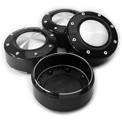 steel.frame.motor 4PCS 102mm(4.02in)/95mm(3.74in) Car Wheel Center Caps Black for # 81232090F