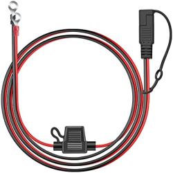 GOGOONE 12FT Motorcycle Charger Charging Cord, Sae to O Ring Terminal Quick Disconnect SAE Connection Lead Assembly Cable, 2Pin Eyelet Terminal Harness Extension Cord, 10A Fuse for Car Tractor