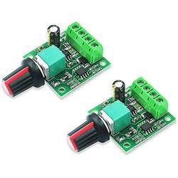 WOWOONE 2Pcs PWM DC Motor Speed Controller 12v 7.2v 6v 5v 3v 1.8v 2A 30W, Low Voltage PWM Speed Controller for Electric Motor, PWM Controller 1803BK 1803B, Variable Speed DC Motor Control With Switch