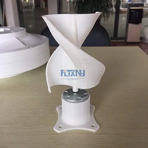 Micro Motor Small LED lights Vertical Axis Wind Turbine Generator Blades full set DIY wind generator windmill White color 10w (2 Blades)