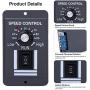 DC Motor Speed Controller, 9-60V 20A Adjustable PWM Controller Switch Forward Reverse DC Motor Speed Regulator Suitable for DC Brush Motor