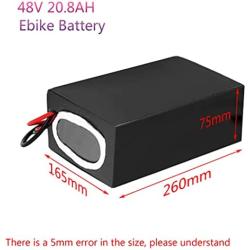 Wnicek E-Bike Battery 48V 20.8Ah 13S8P Li-Ion Battery Pack Rechargeable Battery Pack Fit for 1200W 1000W 750W 500W 350W 250W 200W Electric Bike Motor with 54.6V 2A Charger