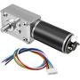 uxcell DC 24V 28RPM 50Kg.cm Self-Locking Worm Gear Motor with Encoder and Cable, High Torque Speed Reduction Motor