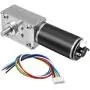 uxcell DC 24V 74RPM 25Kg.cm Self-Locking Worm Gear Motor with Encoder and Cable, High Torque Speed Reduction Motor