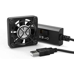 ELUTENG 40mm USB Fan with 3 Speed Control USB Ventilator 5V Max 5300RPM High Flow Equiped with 40mm Fan Filter 2 Pack Dustproof Cover USB Cooling Ventilator Plastic Grill