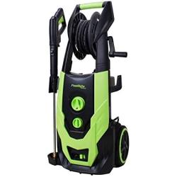 PowRyte Electric Pressure Washer of Brushless Induction Motor with Hose Reel, On-Board Soap Tank , 5 Different Pressure Tips, Power Washer, 4500 PSI 2.6 GPM, Green