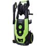 PowRyte Electric Pressure Washer of Brushless Induction Motor with Hose Reel, On-Board Soap Tank , 5 Different Pressure Tips, Power Washer, 4500 PSI 2.6 GPM, Green