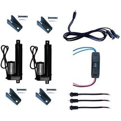 WindyNation (2pcs) 12 Volt, 225 lbs Linear Actuators + Up Down DPDT Switch + Mounting Brackets + Connectors (Momentary or Maintained Up Down Switch) (2