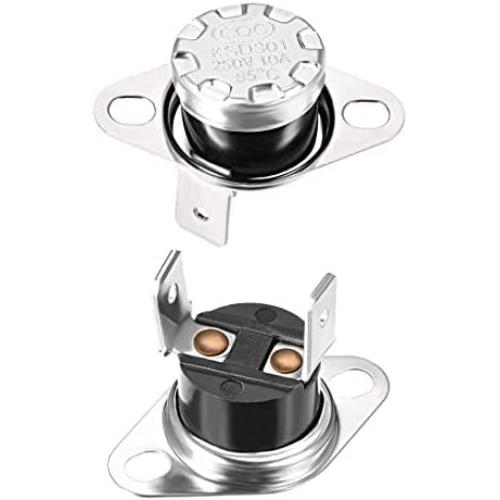 uxcell KSD301 Thermostat 95°C/203°F 10A N.C Adjust Snap Disc Temperature Switch for Microwave,Oven,Coffee Maker 2pcs