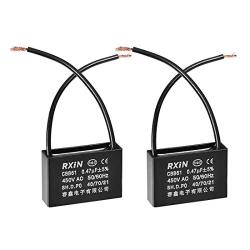 uxcell Ceiling Fan Capacitor CBB61 0.47uF 450V AC 2 Wires Metalized Polypropylene Film Capacitors 36.5x11x24.5mm for Water Pump Motor Generator, Pack of 2