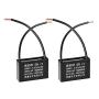 uxcell Ceiling Fan Capacitor CBB61 0.47uF 450V AC 2 Wires Metalized Polypropylene Film Capacitors 36.5x11x24.5mm for Water Pump Motor Generator, Pack of 2