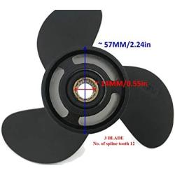 Boat Motor 7.8x8 Aluminium Alloy Propeller 812950 812950002 for Tohatsu/Nissan 4HP 5HP 6HP / Mercury Mariner 2-Stroke 5HP Outboard Motors 7.8 x 8 inch Engine