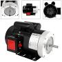 1.5HP Electric Motor General Purpose Single Phase Motor 1750RPM 56C 115/230V 5/8
