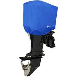 Seamander Outboard Motor Cover 10 - 200 HP Engines Cover Waterproof Boat Cover (Half Outboard fits 10 hp, Pacific Blue(300D))