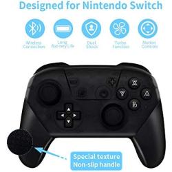 SINGLAND Wireless Controller for Nintendo Switch with NFC Function,Switch Gamepad with Vibration Motor Gyro 6-axis Sensing Turbo Function Remote Joystick for Nintendo Switch and PC (Black)