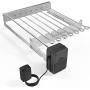 only fire Stainless Steel Electric Skewer Turner, Rotated Grilling Rack Shish Kabob Set with 7 Skewers and Dual-Purpose Rotisserie Motor