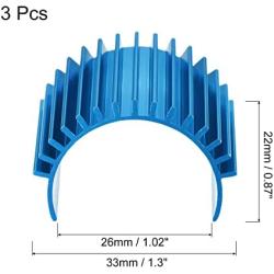 MECCANIXITY Motor Heat Sink Cooling Fins Aluminum 26mm Dia Sky Blue for 370 380 Motor 3pcs