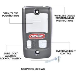 Genie Series II Garage Door Opener Wall Console - Sure-Lock/Vacation Lock for Extra Security - Light Control Button - Compatible with All Genie Series II Garage Door Openers - Model GBWCSL2-BX