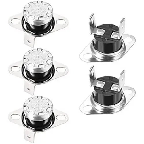 uxcell KSD301 Thermostat 110°C/230°F 10A Normally Closed N.C Adjust Snap Disc Temperature Switch for Microwave Oven Coffee Maker 5pcs