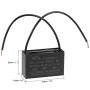 uxcell Ceiling Fan Capacitor CBB61 5.5uF 250V AC 2 Wires Metallized Polypropylene Film Capacitor 47x29x18mm for Electric Fan Pump Motor Generator 3Pcs