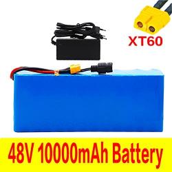 Wnicek 48V E-Bike Battery Pack 10000mAh 13S 3P Lithium-ion Battery for 250W 350W 500W 750W 1000W Motor for MTB Bicycles Electric Scooters Electric Tricycles with Charger