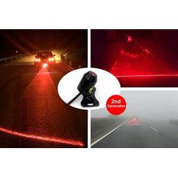 SWEON 12V Automotive Red LED Car Laser Fog Lamp Universal Anti Collision Rear-end Car or Motorcycle Laser Tail Fog Light Waterproof Auto Brake Parking Lamp Rearing Warning Safety Light(1-Set)