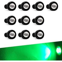 Sidaqi 9W LED Eagle eye 18MM High Power Car Motorcycle Daytime Running DRL Bumper Fog Light Backup Light Clearance Marker Lights Waterproof-10pcs,Green
