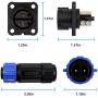 Trolling Motor Plug Receptacle Set for Marine Boat, Waterproof 12/24/36/48 Volt Trolling Motor Connector Kit for Down Rigger, Fishing Reel, DC Power, Trolling Motor Accessories