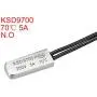 uxcell KSD9700 Thermostat, 70°C Normally Open Temperature Switch Thermal Switch, N.O 5A Metal Temperature Controller 2pcs