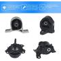 JDMON Compatible with 4Pcs Engine Motor Mount Honda Civic 1.7L Automatic Trans 2001 -2005 Compatible with A4511 A6588 A6591 A6595