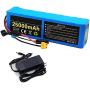 48V 25Ah E-Bike Lithium Ion Battery Pack, Rechargeable Replacement Battery, with 30A BMS Charger and Fuse, for 200W-1000W Motors