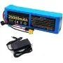 48V 25Ah E-Bike Lithium Ion Battery Pack, Rechargeable Replacement Battery, with 30A BMS Charger and Fuse, for 200W-1000W Motors