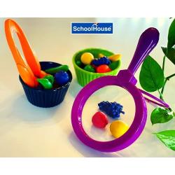 SchoolHouse Magnifier and Tweezers - Preschool/toddler Science, Exploration, Play, Fine Motor Skill Development