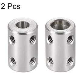 uxcell 6mm to 8mm Bore Rigid Coupling Set Screw L22XD14 Stainless Steel,Shaft Coupler Connector,Motor Accessories,2pcs
