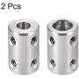 uxcell 6mm to 8mm Bore Rigid Coupling Set Screw L22XD14 Stainless Steel,Shaft Coupler Connector,Motor Accessories,2pcs