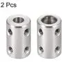 uxcell 6mm to 8mm Bore Rigid Coupling Set Screw L22XD14 Stainless Steel,Shaft Coupler Connector,Motor Accessories,2pcs
