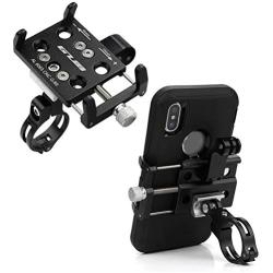 Bike & Motorcycle Phone Mount Aluminium Bicycle Handlebar Phone Holder with Action Camera Mount Compatible with GoPro Camera Models,Compatible with iPhone 11 Pro Max Galaxy S20 (Black)