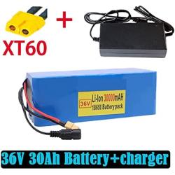 Wnicek 36V 30Ah 10S 8P E-Bike Battery Waterproof PVC Battery Pack Lithium-Ion Electric Scooters Battery Fits for 200W 350W 500W 750W Electric Bike Motor with BMS + Charger