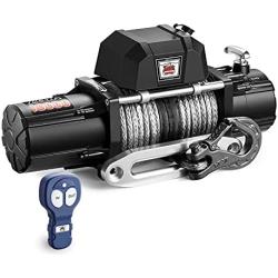 ZEAK 10000lb. Electric Truck Winch Synthetic Rope 12V, for SUV Trailers Offroad, Waterproof, Wireless Remote