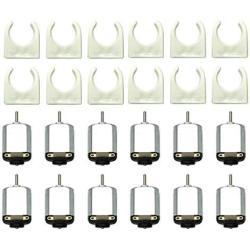 EUDAX 12 Pcs Rectangular DC Motor Mini Electric Motor 1.5-3V 24000RPM, Motor Mounting Bracket Holder for DIY Toys