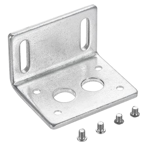 MECCANIXITY Mounting Bracket Motor Holder L-Shape with Screw Fixed Fastener DIY Parts DC Gear Reduction Motor 2 Pcs