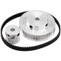MMOBIEL 2X 2GT Synchronous Timing Belt 200 x 6mm / 7.8 x 0.23inch and Pulley Wheel 20-36 Teeth 5mm Bore Aluminum Timing Pulley Complete Set Incl. 4X M4 Screws and Wrench