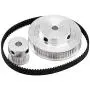 MMOBIEL 2X 2GT Synchronous Timing Belt 200 x 6mm / 7.8 x 0.23inch and Pulley Wheel 20-36 Teeth 5mm Bore Aluminum Timing Pulley Complete Set Incl. 4X M4 Screws and Wrench
