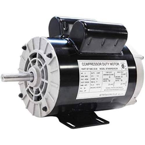 198E 2 HP AIR Compressor Duty Electric Motor,SPL 3450 RPM, 56 Frame, 5/8