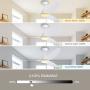 Ovlaim 56 Inch Smart Wifi Alexa Ceiling Fan with Light Remote Control, 6 Speed Quiet DC Motor Ceiling Fan Indoor Outdoor for Living Room Bedroom Veranda, White Gold