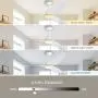 Ovlaim 56 Inch Smart Wifi Alexa Ceiling Fan with Light Remote Control, 6 Speed Quiet DC Motor Ceiling Fan Indoor Outdoor for Living Room Bedroom Veranda, White Gold